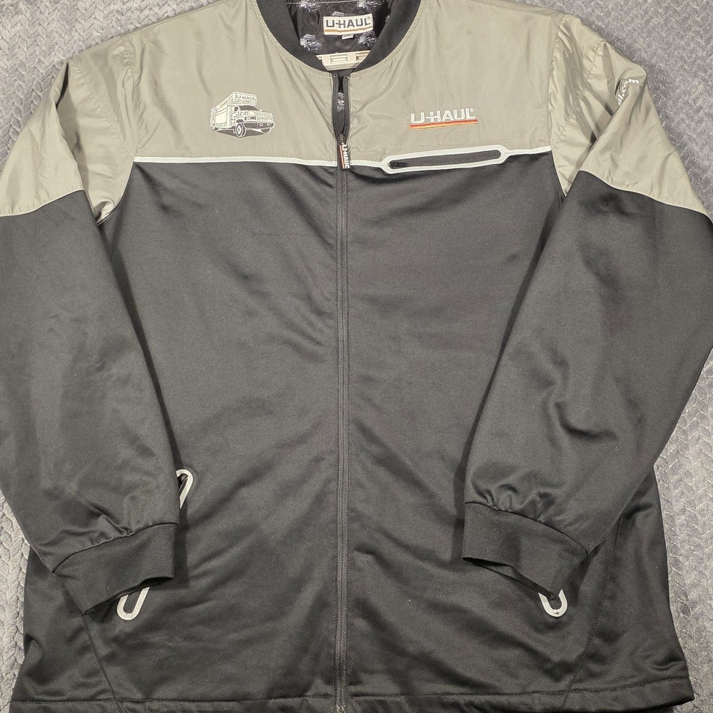 U-Haul‎ Employee Jacket Men's Size XXL Full Zip Gray Black Reflective